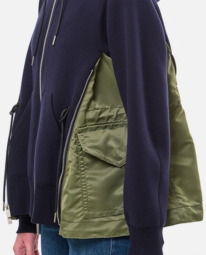 Sacai MIX NYLON SWEATSHIRT WITH ZIP Size L / US 10 / IT 46 - 4 Thumbnail