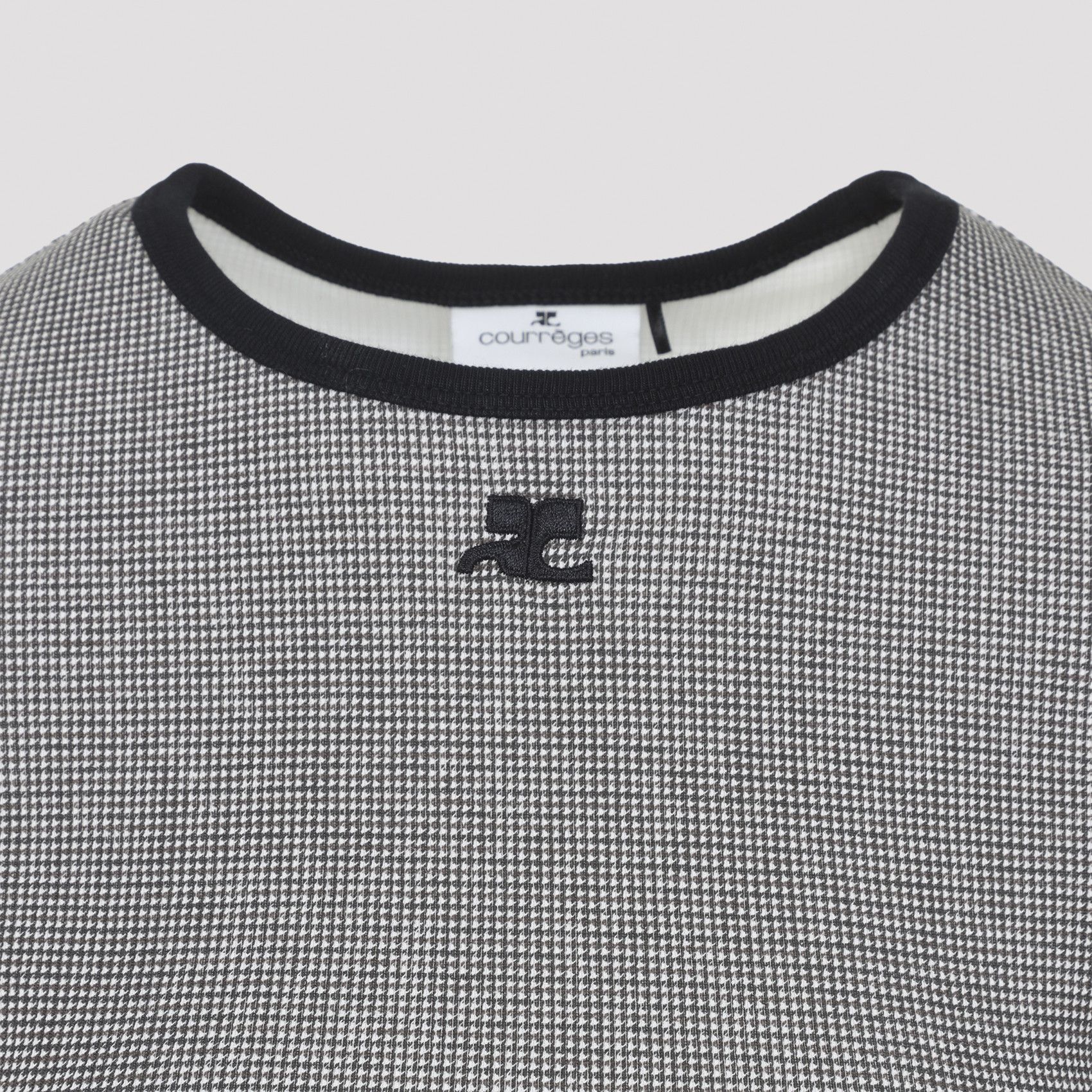Courreges Courreges Houndstooth Contrast T-Shirt Size XS / US 0-2 / IT 36-38 - 3 Thumbnail