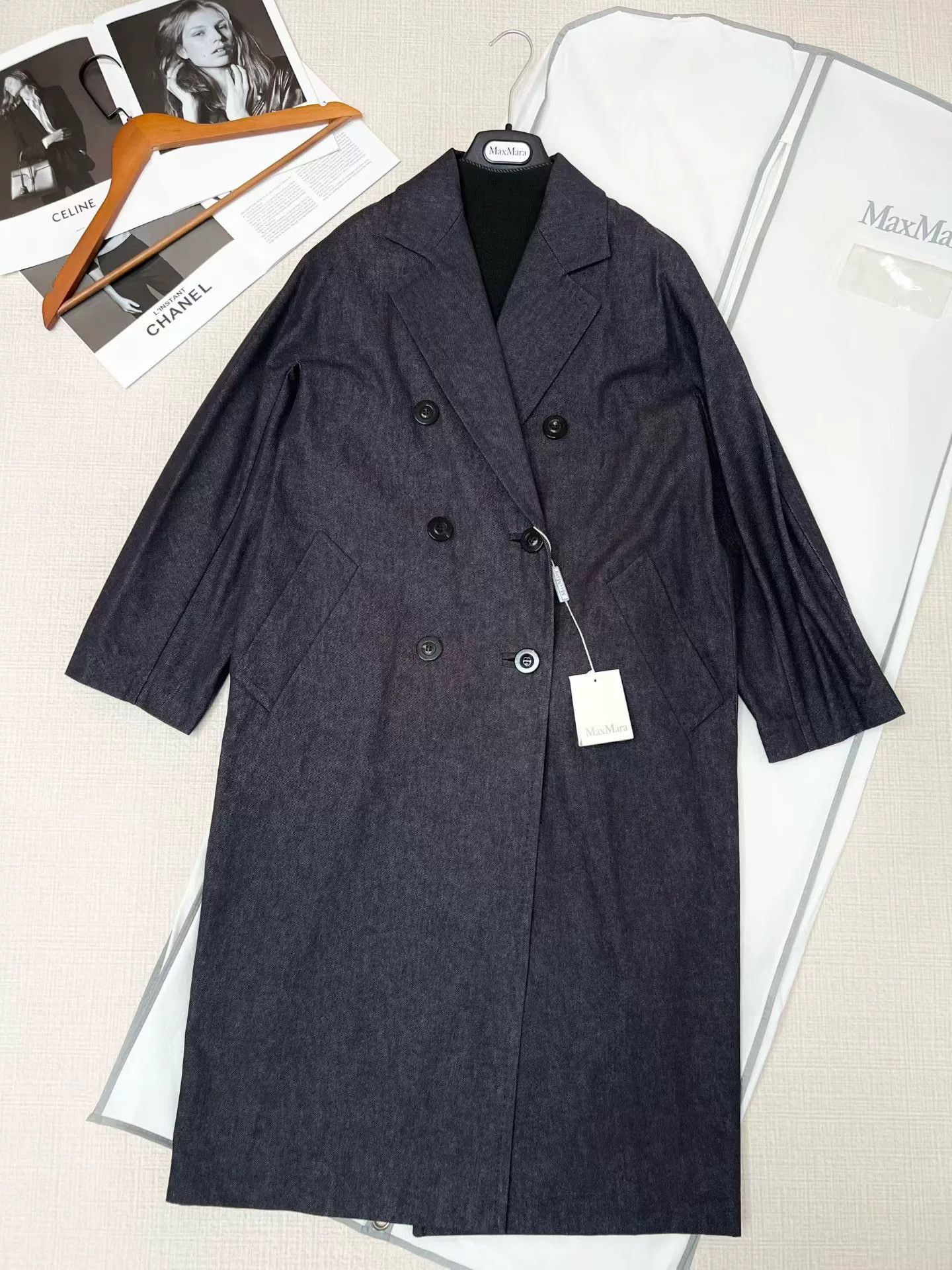 Max Mara Max Mara 101801 Denim Coat Size US L / EU 52-54 / 3 - 2 Thumbnail