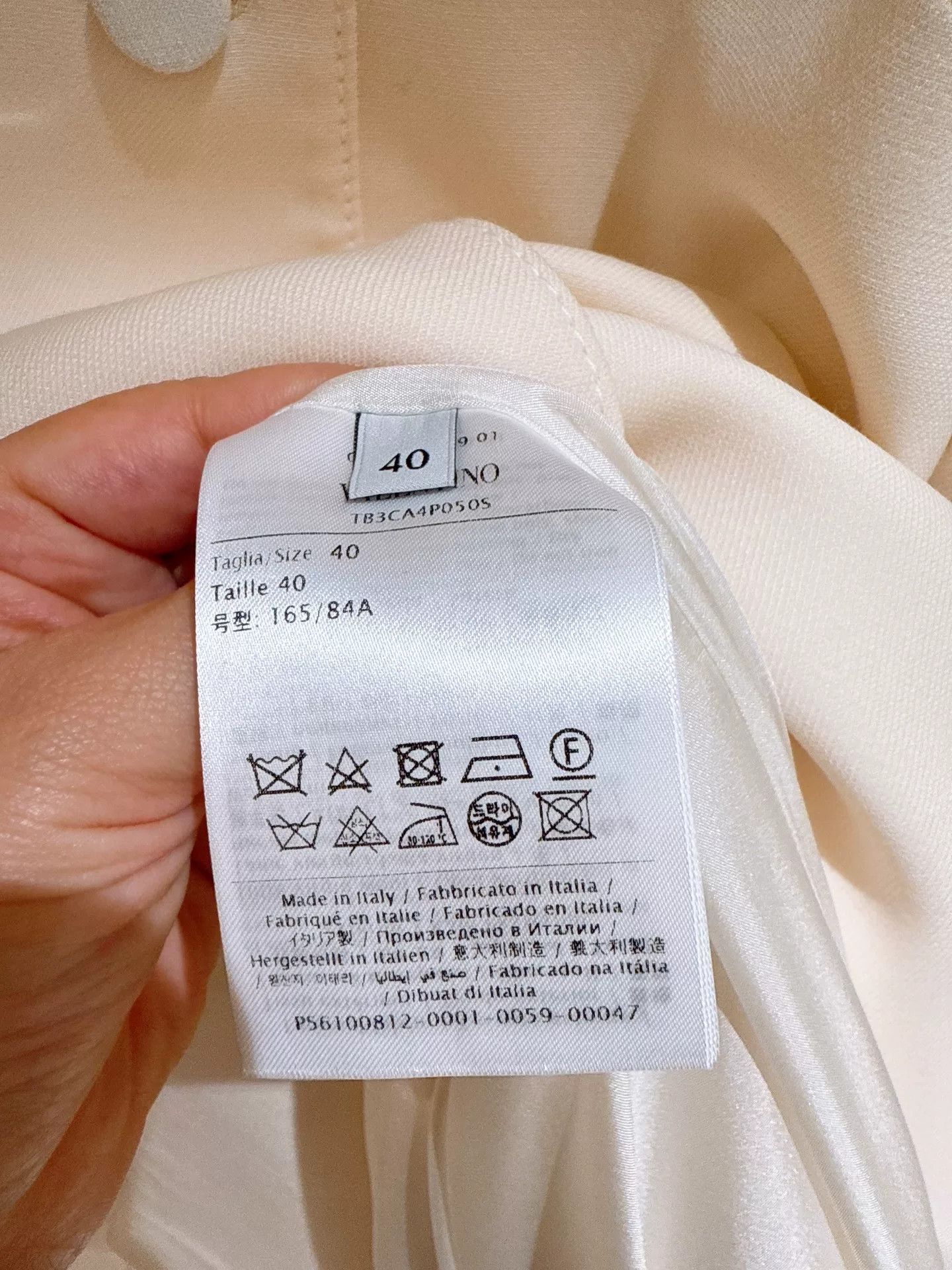 Valentino VALENTINO Ivory Wool Coat with Gems Size US L / EU 52-54 / 3 - 9 Thumbnail
