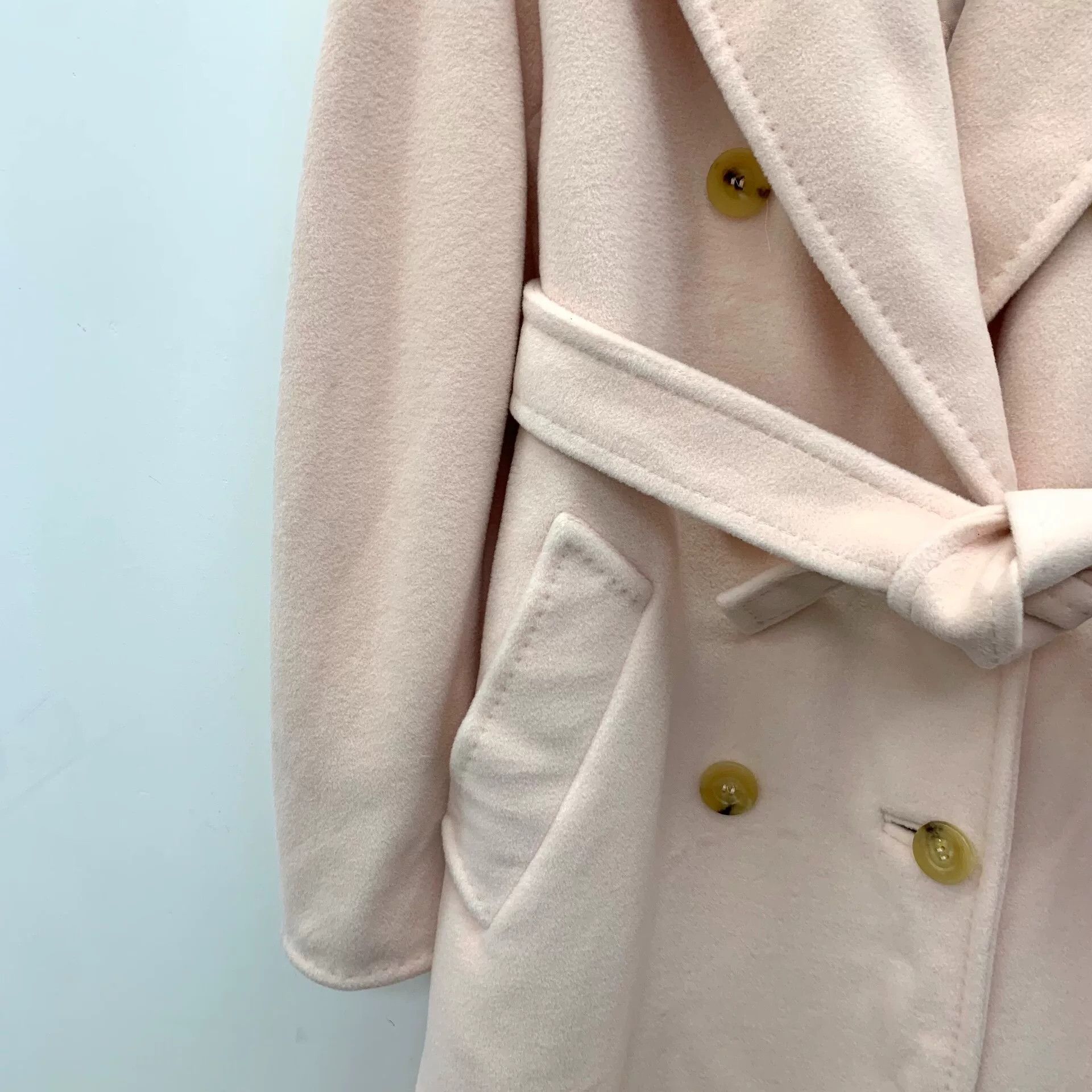 Max Mara maxmara pink wool double-breasted coat Size US XXS / EU 40 - 4 Thumbnail