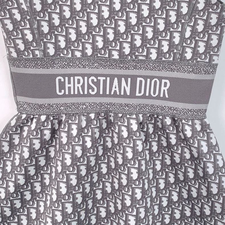 Dior Dior Gray Logo Sleeveless Dress Size US XS / EU 42 / 0 - 5 Thumbnail