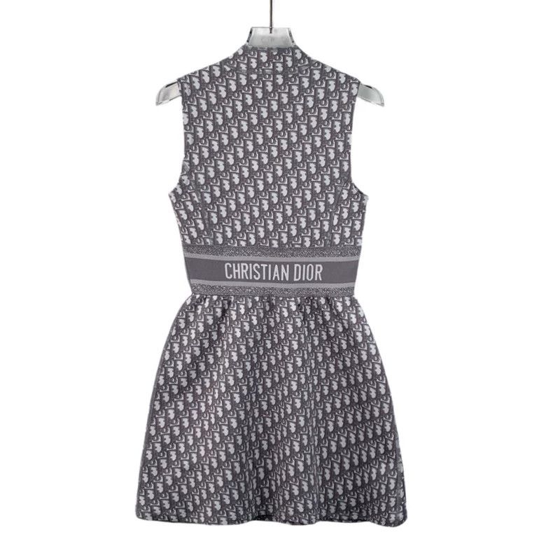 Dior Dior Gray Logo Sleeveless Dress Size US XS / EU 42 / 0 - 2 Thumbnail
