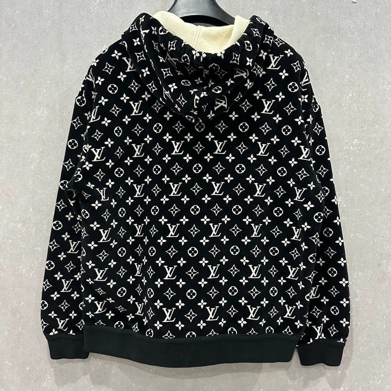 Louis Vuitton Logo Velvet Hoodie M