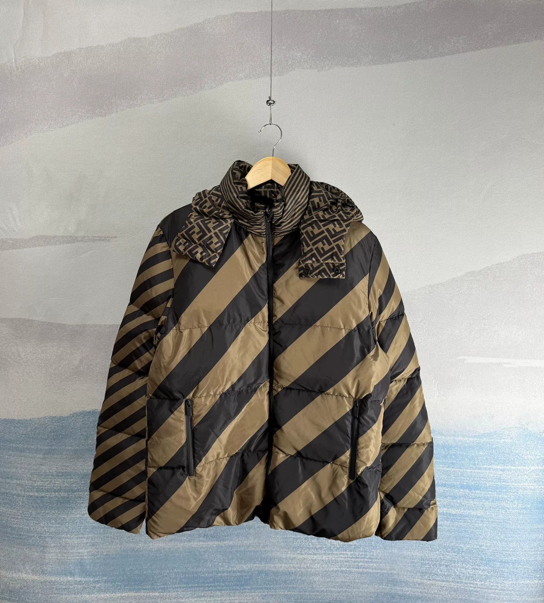 Fendi Fendi Brown Reversible Hooded Down Jacket Size US L / EU 52-54 / 3 - 4 Thumbnail