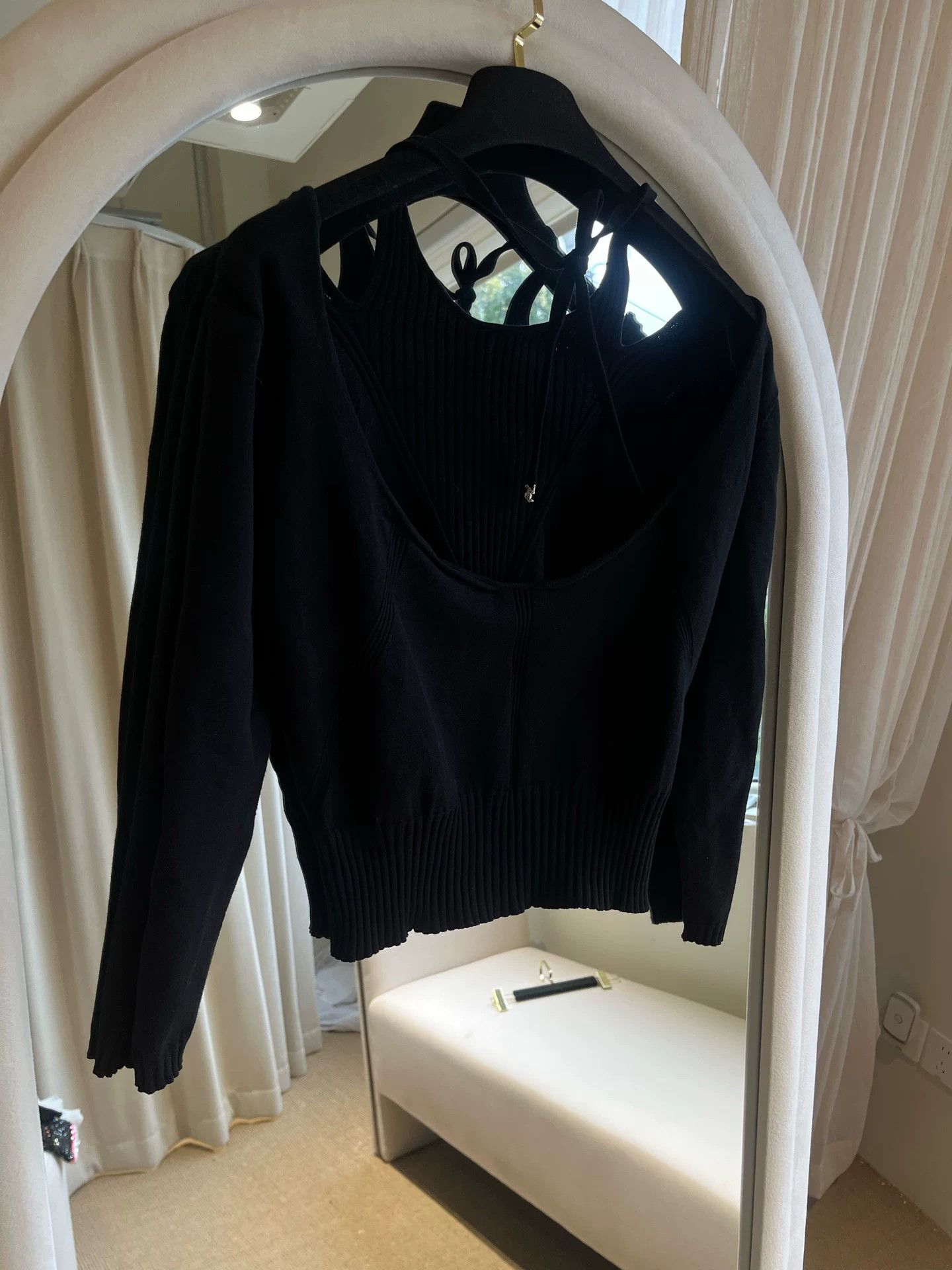Chanel Chanel 24B Black Off-Shoulder Knit Top Size US S / EU 44-46 / 1 - 2 Thumbnail