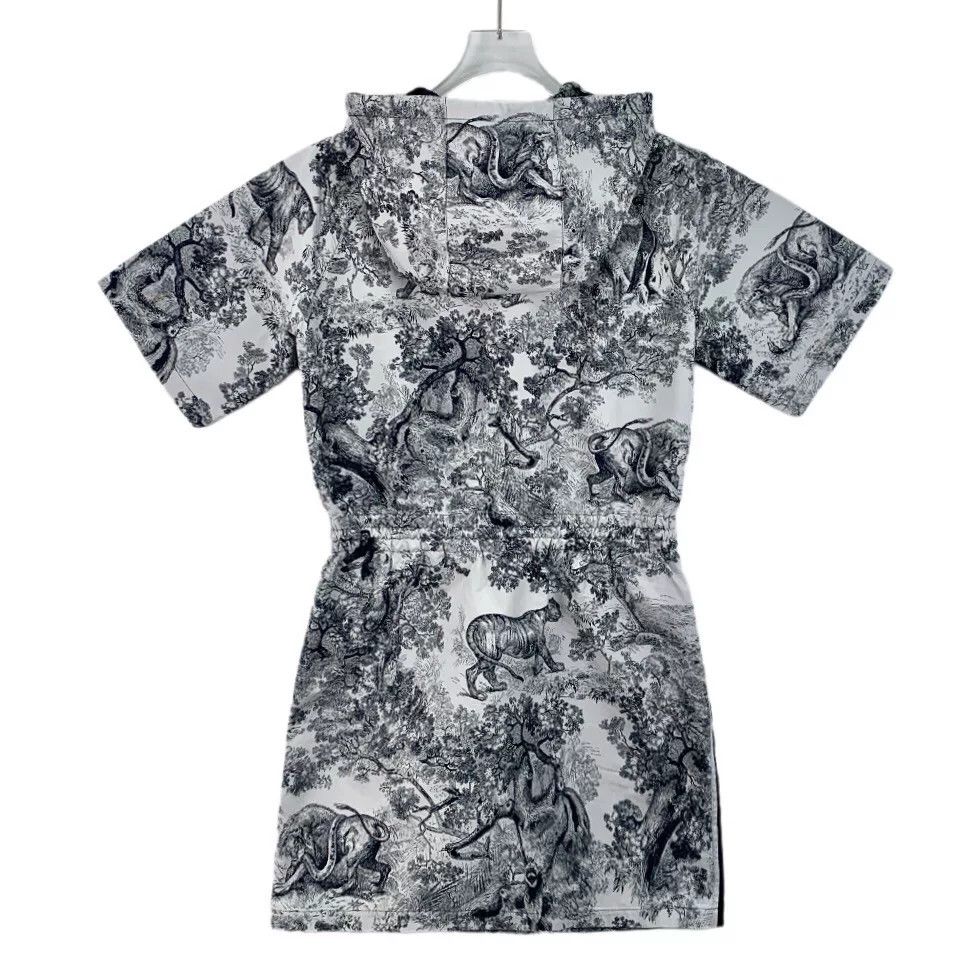Dior dior color-blocked animal print hooded dress Size US 34 / EU 50 - 2 Thumbnail