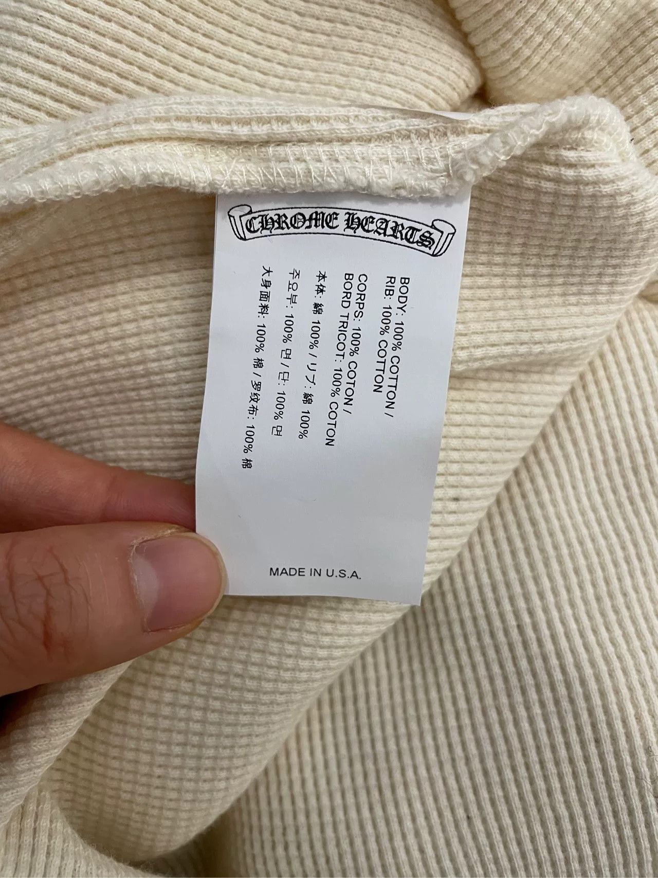 Chrome Hearts Chrome Hearts Waffle Henley Long Sleeve Tee Size US M / EU 48-50 / 2 - 6 Thumbnail