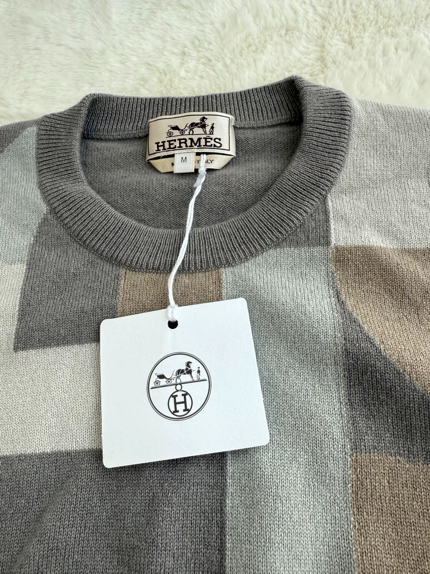 Hermes Hermes Men's Cashmere Sweater Irregular Pattern Size US M / EU 48-50 / 2 - 3 Thumbnail