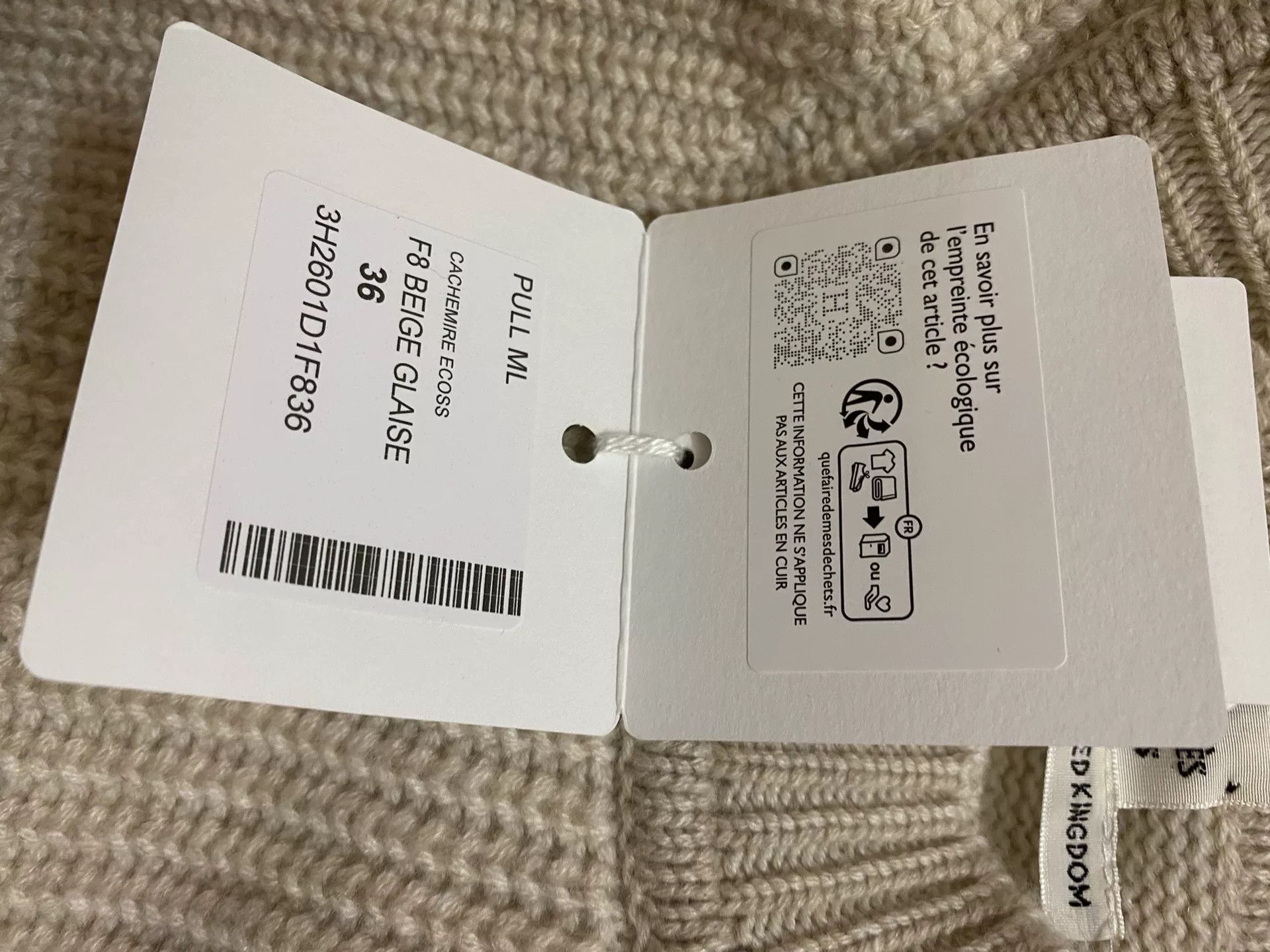 Hermes Hermes Women's Beige Cashmere Sweater Size US XS / EU 42 / 0 - 4 Thumbnail