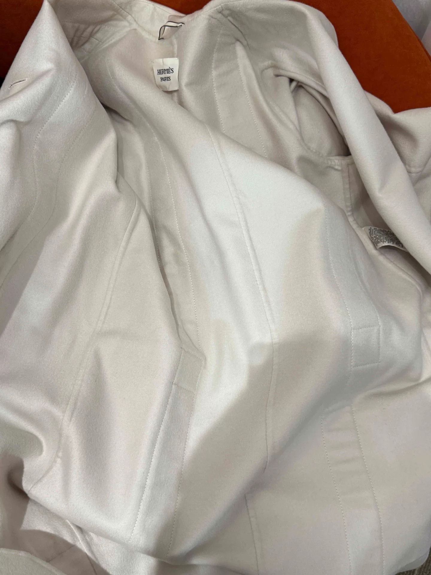 Hermes hermes striped beige and white cashmere coat Size US S / EU 44-46 / 1 - 5 Thumbnail