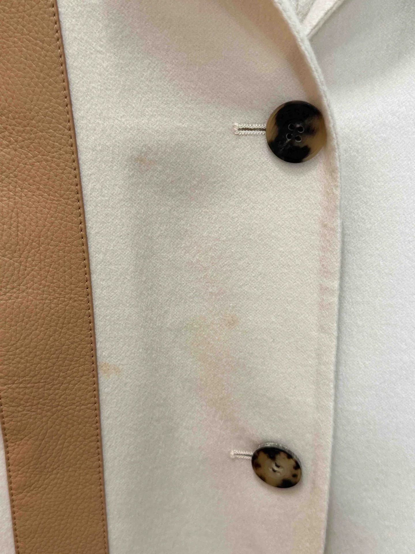 Hermes hermes striped beige and white cashmere coat Size US S / EU 44-46 / 1 - 4 Thumbnail