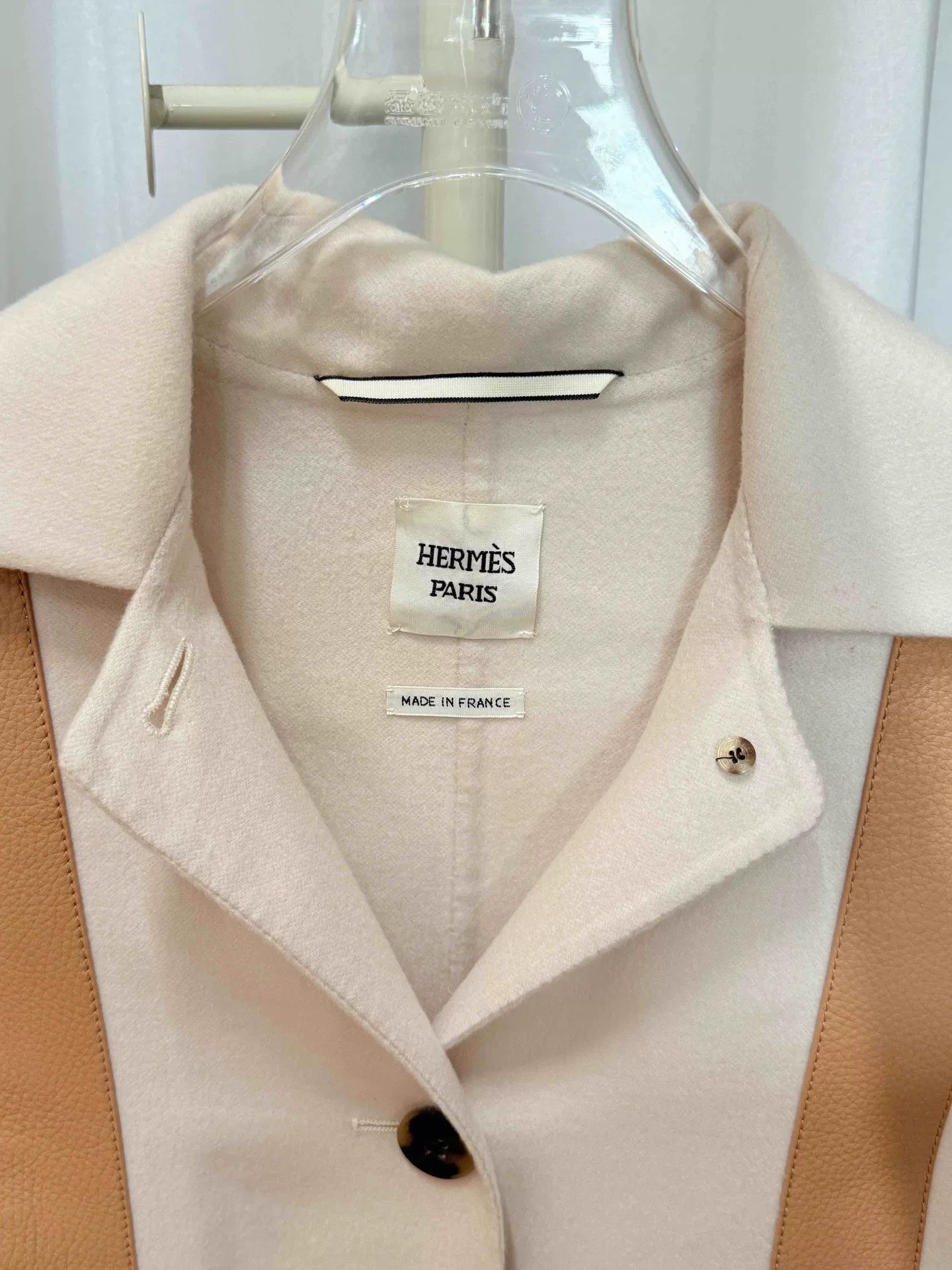Hermes hermes striped beige and white cashmere coat Size US S / EU 44-46 / 1 - 3 Thumbnail