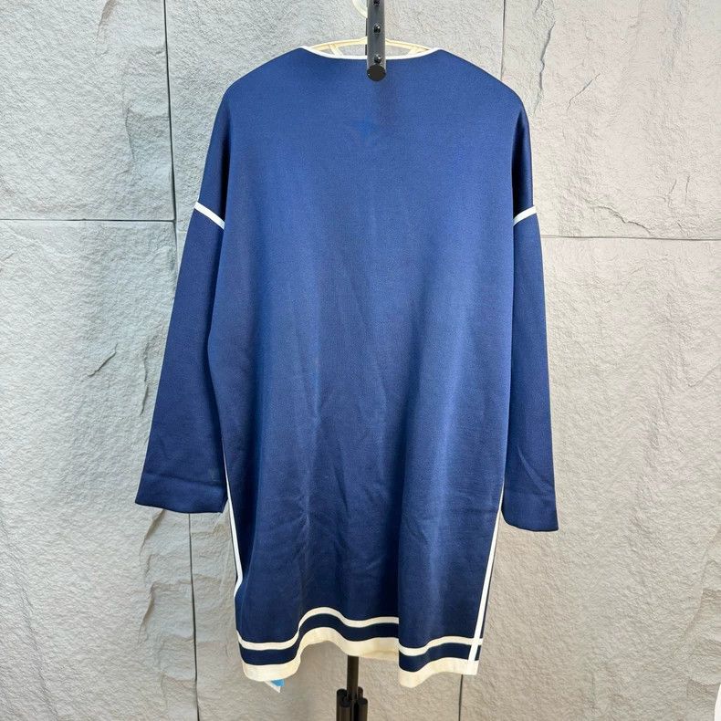 Hermes Hermes Blue Knit Long Coat Size US S / EU 44-46 / 1 - 5 Thumbnail