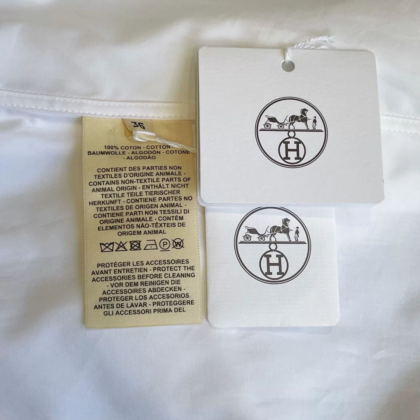 Hermes Hermes White Stand Collar Shirt Size US S / EU 44-46 / 1 - 7 Thumbnail