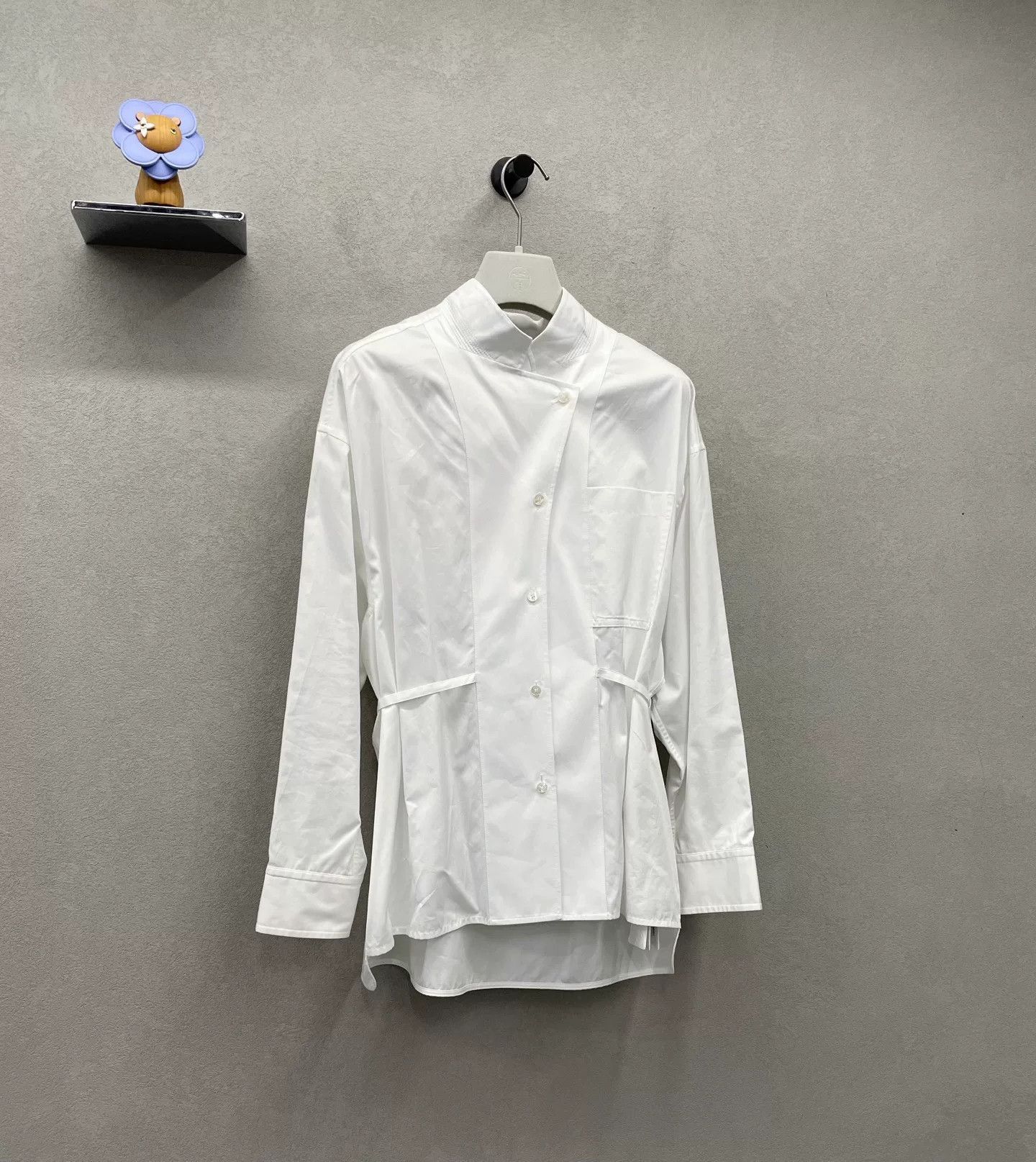 Hermes Hermes White Stand Collar Shirt Size US S / EU 44-46 / 1 - 4 Thumbnail