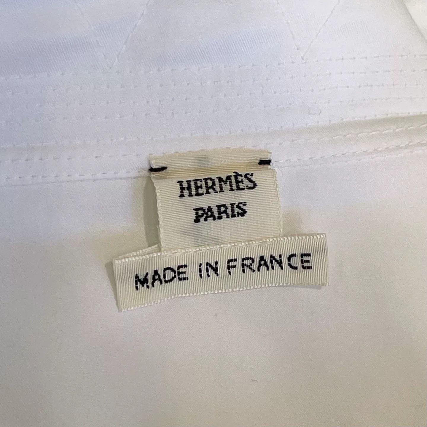 Hermes Hermes White Stand Collar Shirt Size US S / EU 44-46 / 1 - 6 Thumbnail