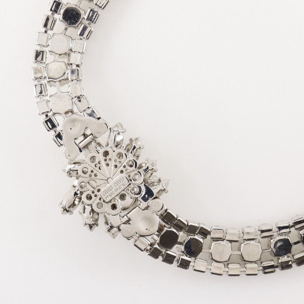 Miu Miu Miu Miu Miu Miu Rhinestone Faux Pearl Necklace Metal Necklace DUTY FREE for USA Size ONE SIZE - 3 Thumbnail