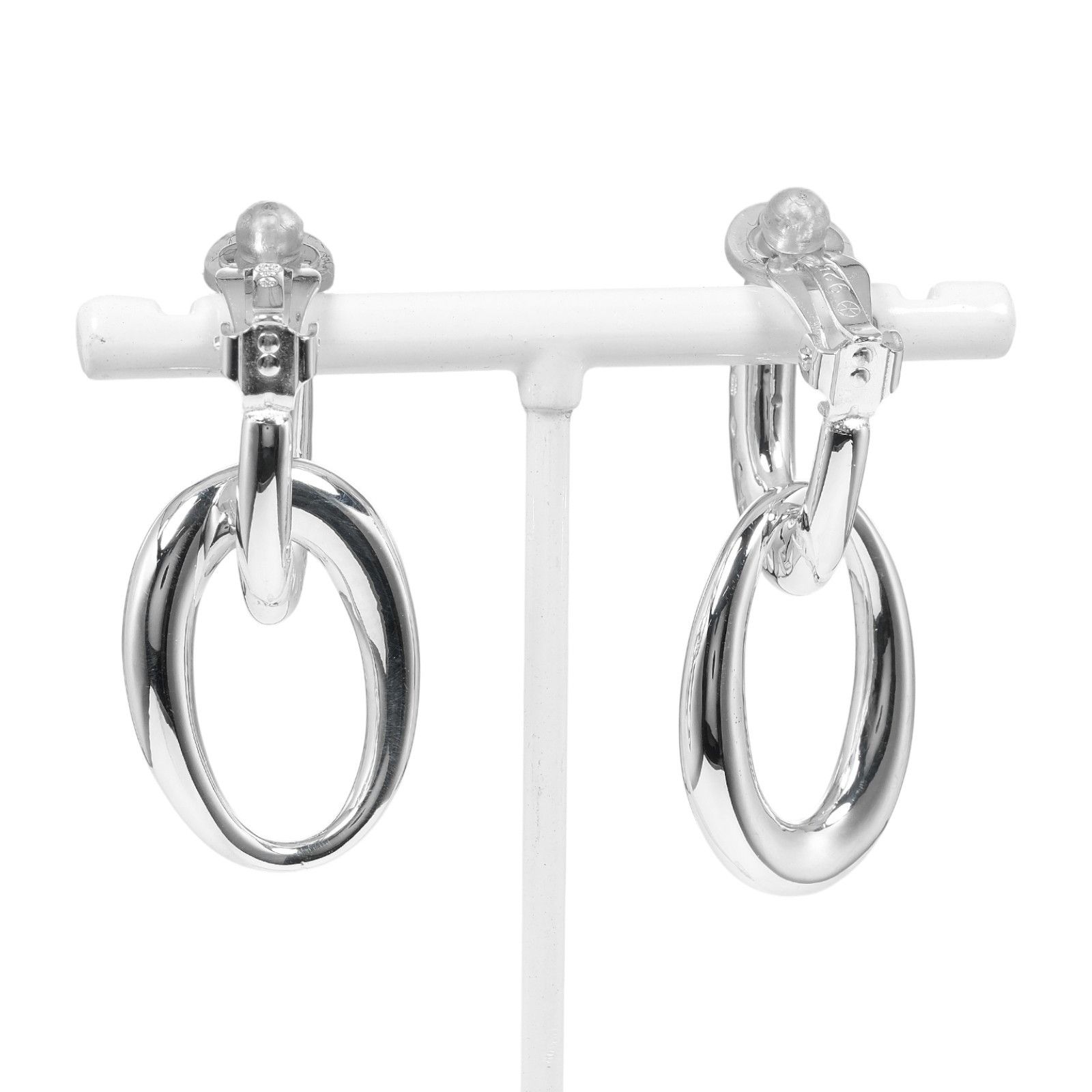 Chanel Chanel Chanel Double Hoop Silver 925 Earrings Metal Earrings DUTY FREE for USA Size ONE SIZE - 4 Thumbnail