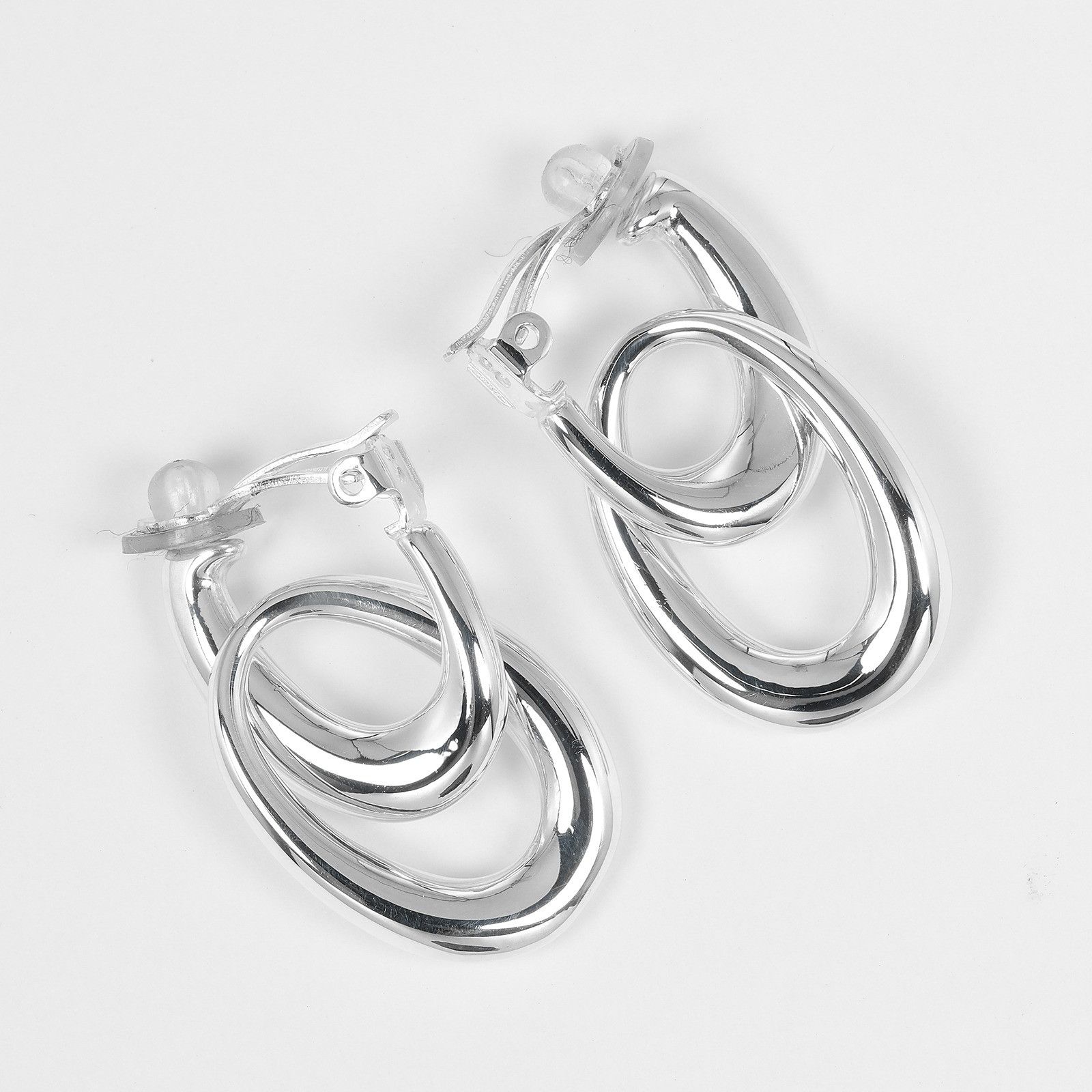 Chanel Chanel Chanel Double Hoop Silver 925 Earrings Metal Earrings DUTY FREE for USA Size ONE SIZE - 7 Thumbnail