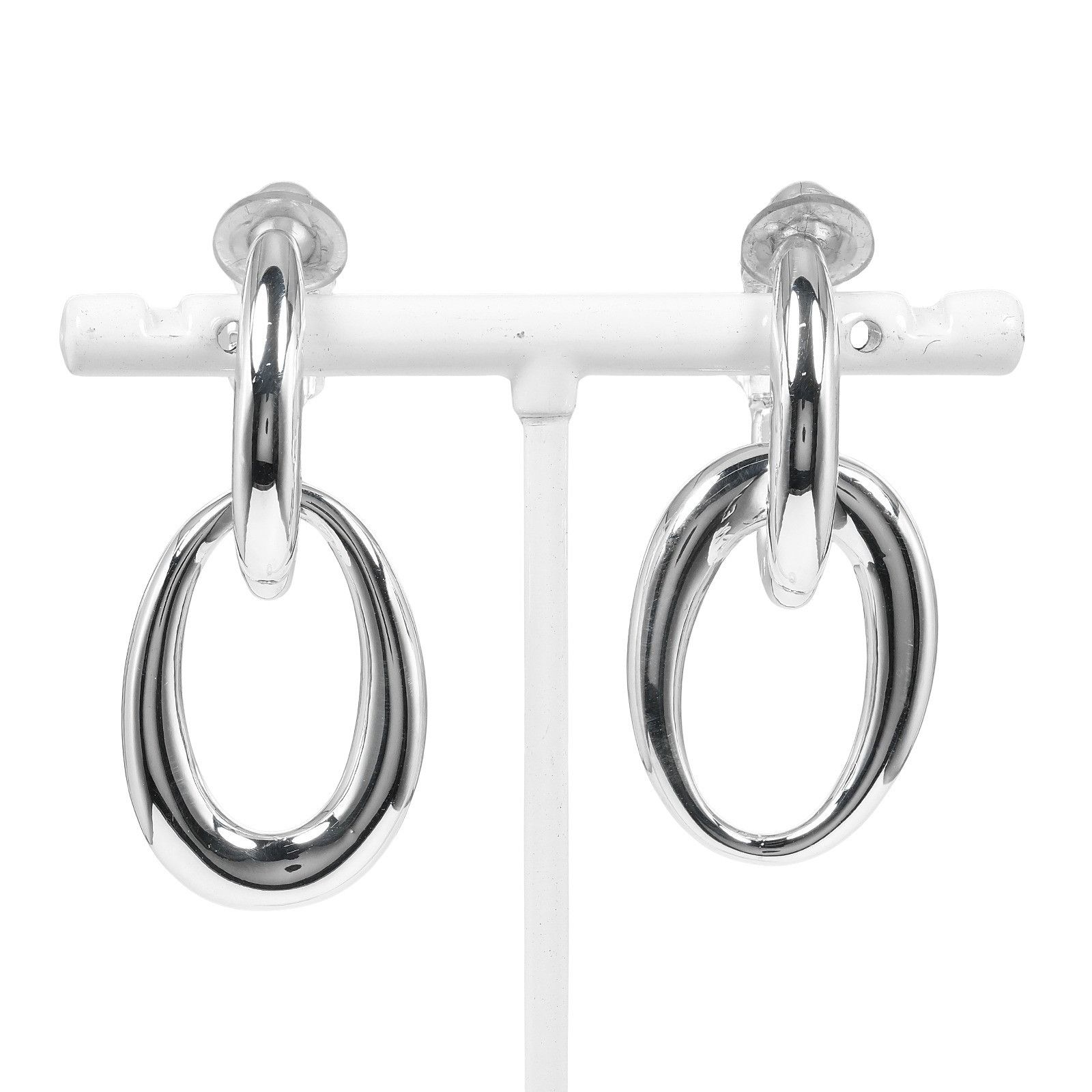Chanel Chanel Chanel Double Hoop Silver 925 Earrings Metal Earrings DUTY FREE for USA Size ONE SIZE - 2 Thumbnail