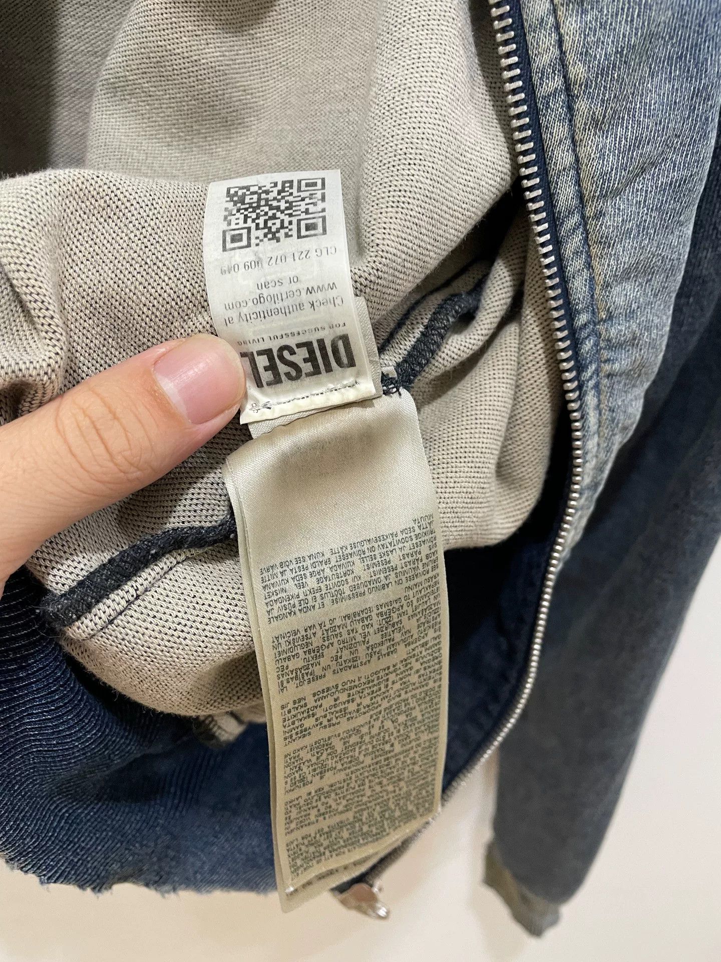 denim jacket with distressed details