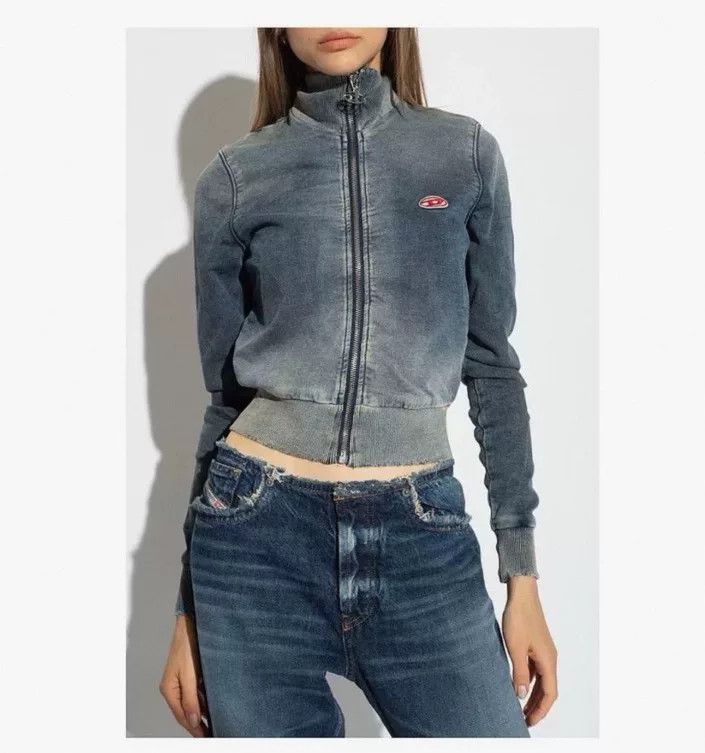 denim jacket with distressed details