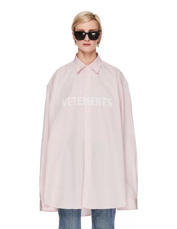 Vetements vetements logo oversized pink shirt Size XS / US 0-2 / IT 36-38 - 5 Thumbnail