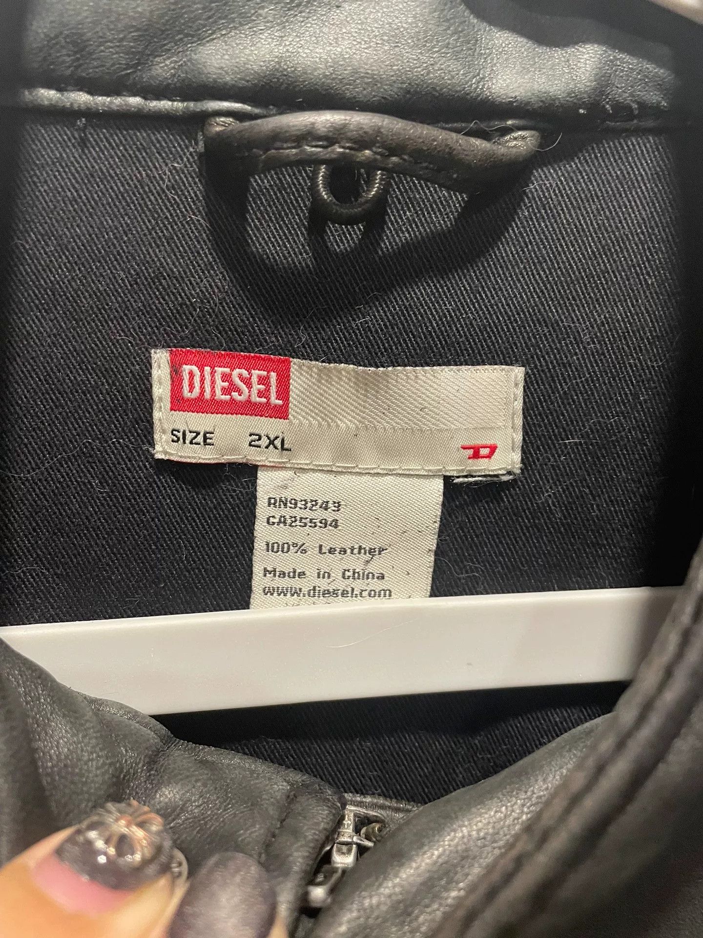 Diesel diesel leather biker jacket size xxl Size US XXL / EU 58 / 5 - 3 Thumbnail