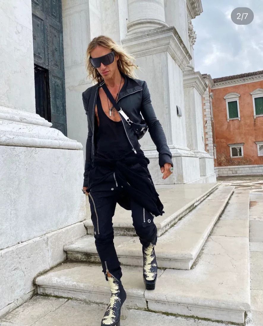 Rick Owens Rick Owens Black Cargo Pants with Zippers Size US 31 - 4 Thumbnail