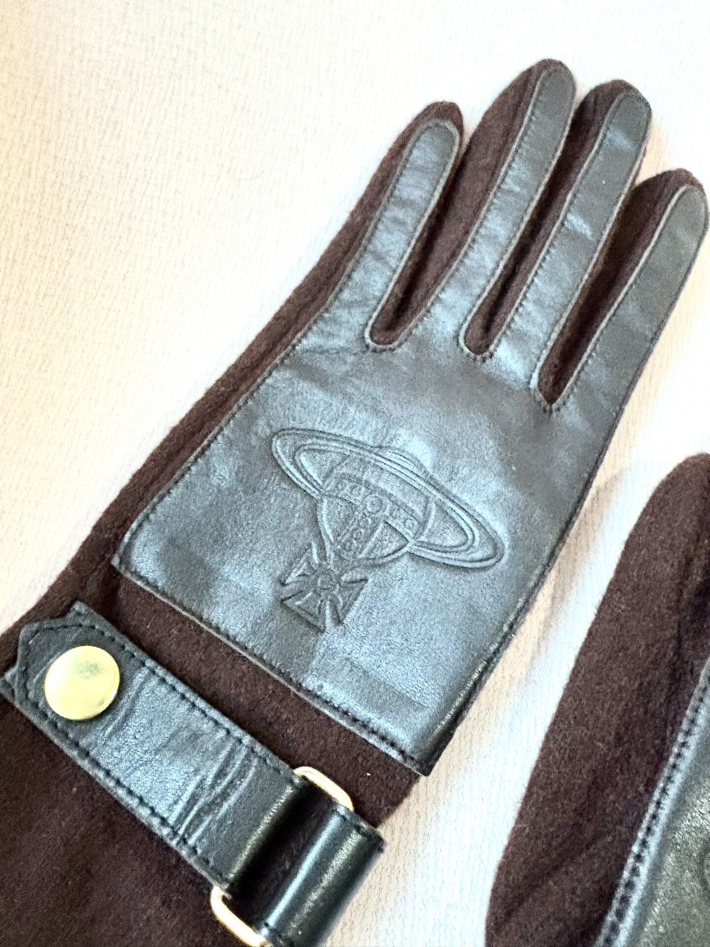Vivienne Westwood vivienne westwood brown wool and leather gloves Size ONE SIZE - 4 Thumbnail