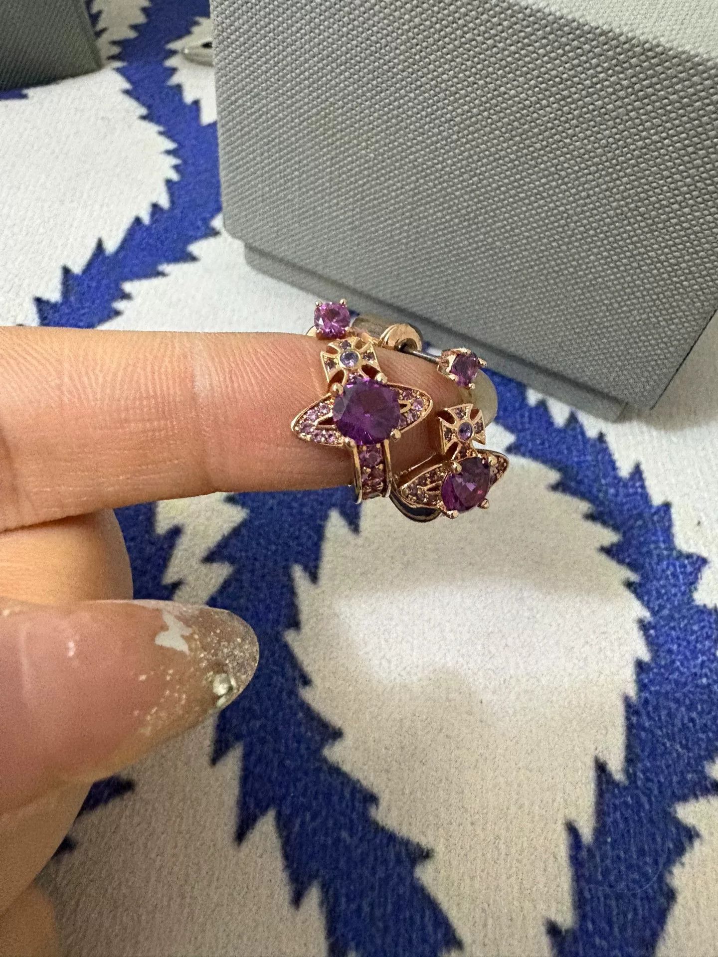 Vivienne Westwood vivienne westwood purple gold saturn earrings Size ONE SIZE - 5 Thumbnail