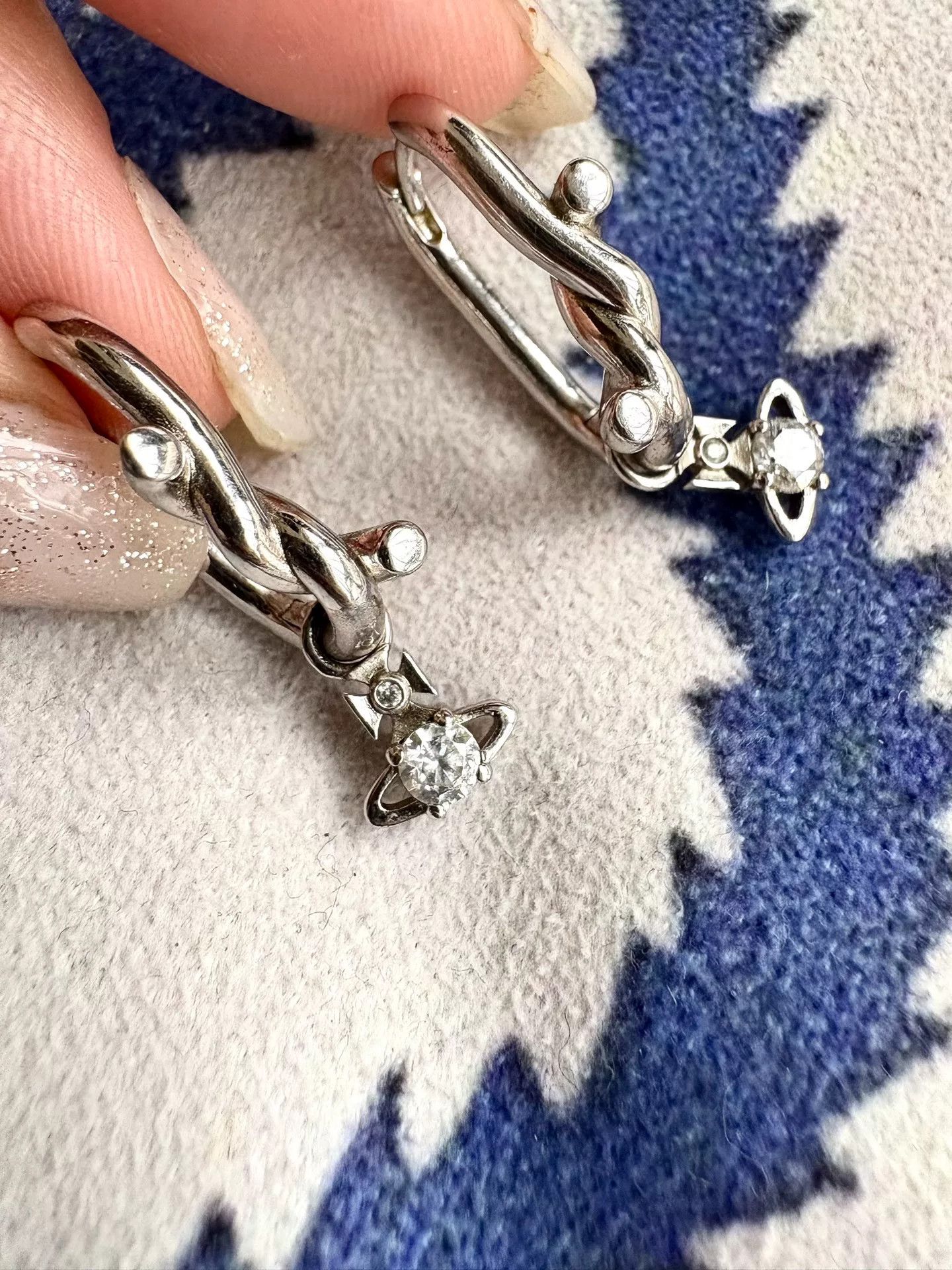 Vivienne Westwood vivienne westwood silver woven saturn earrings Size ONE SIZE - 3 Thumbnail