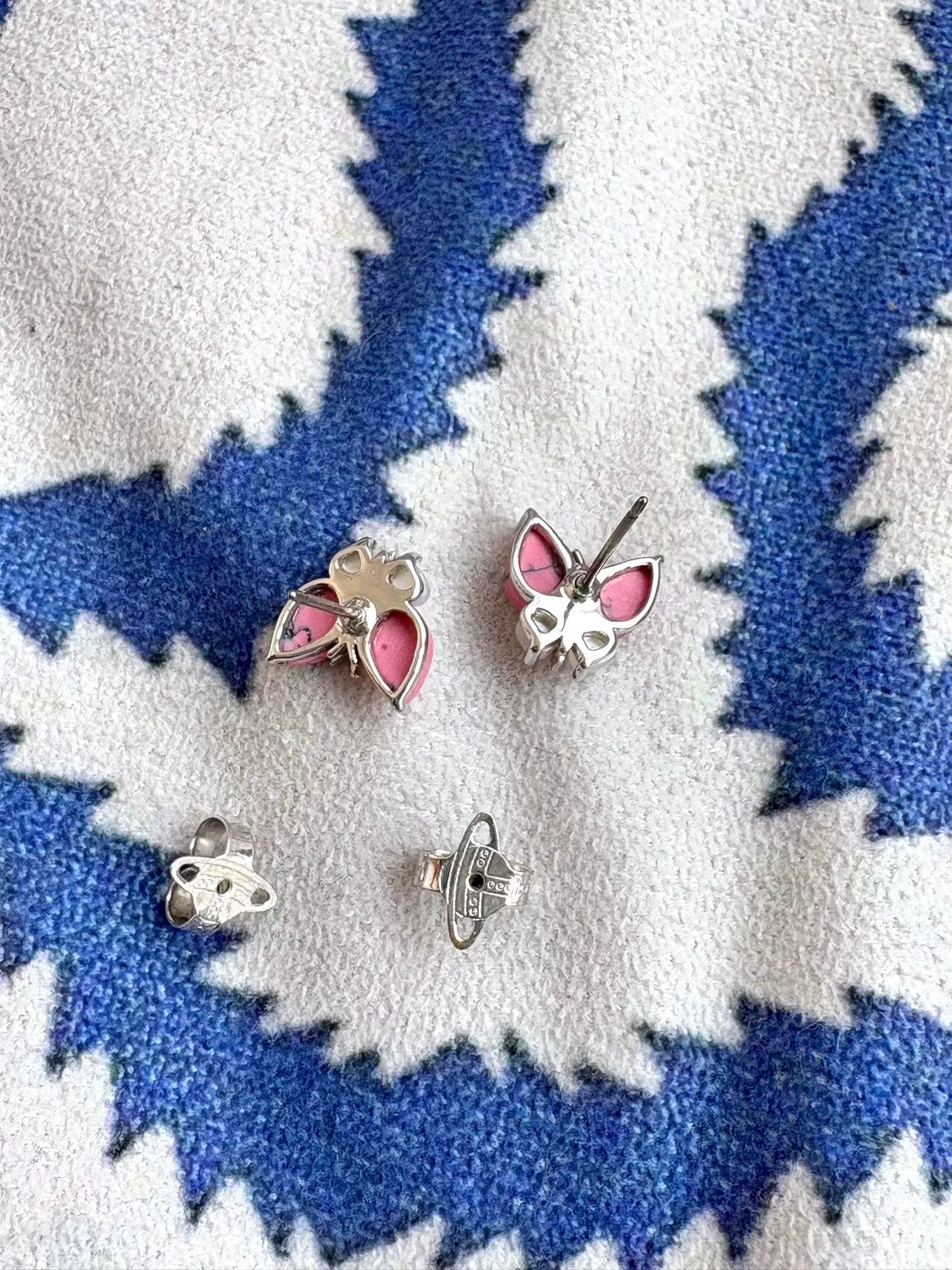 vivienne westwood pink butterfly earrings