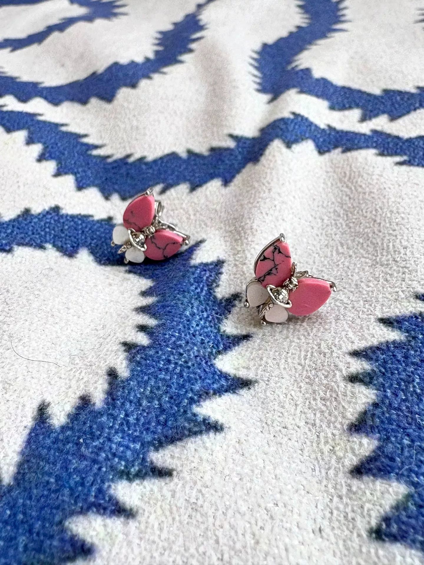 vivienne westwood pink butterfly earrings