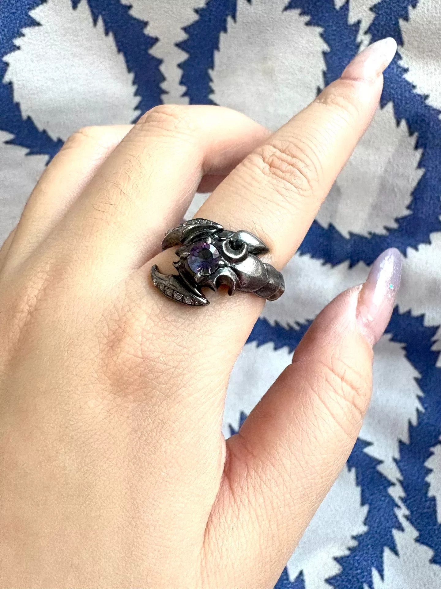 Vivienne Westwood silver scorpion ring with colorful diamonds Size ONE SIZE - 2 Thumbnail