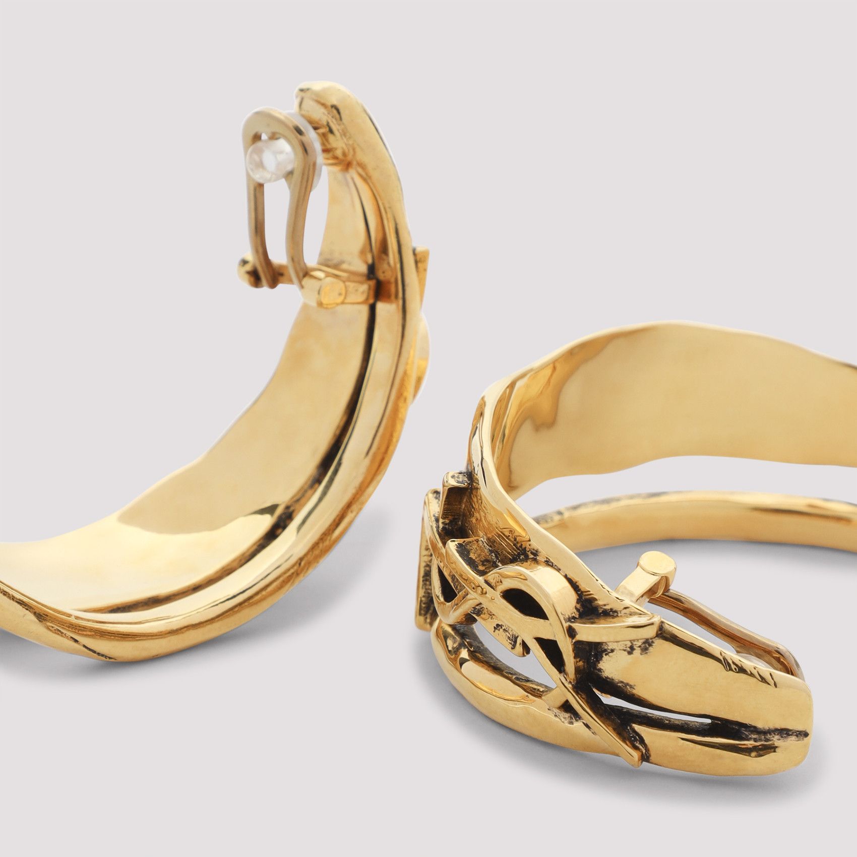 Saint Laurent Paris Saint Laurent Creole Charm Cassandre Earrings Size ONE SIZE - 3 Thumbnail
