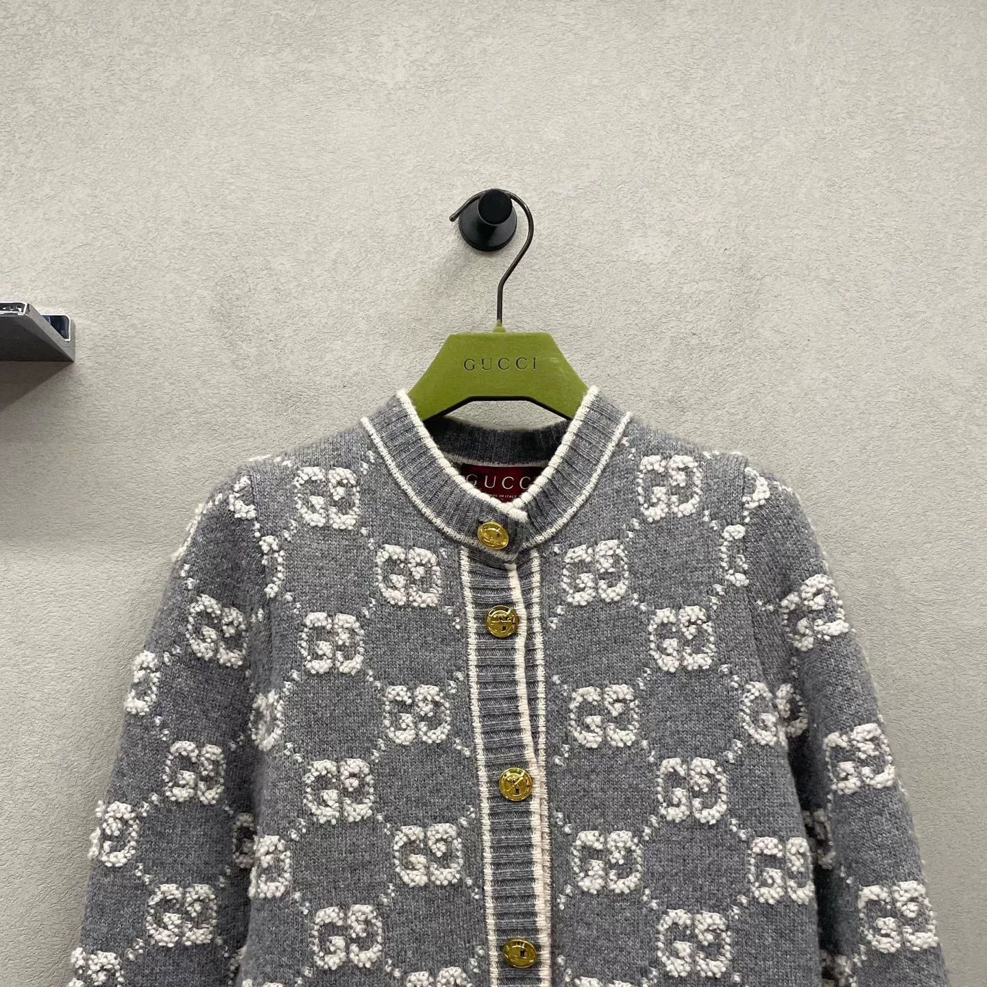 Gucci GUCCI Gray GG Knit Cardigan XS Size US XS / EU 42 / 0 - 4 Thumbnail