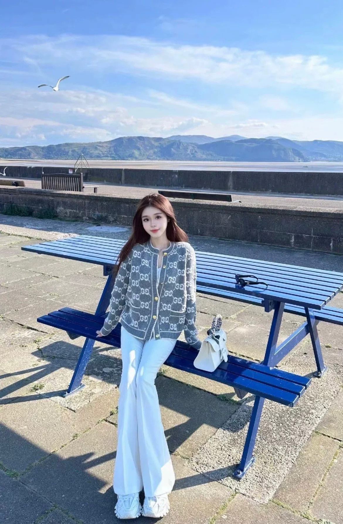 Gucci GUCCI Gray GG Knit Cardigan XS Size US XS / EU 42 / 0 - 7 Thumbnail