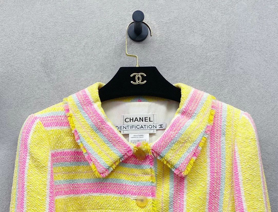 Chanel Chanel Yellow Striped Jacket Size US S / EU 44-46 / 1 - 4 Thumbnail