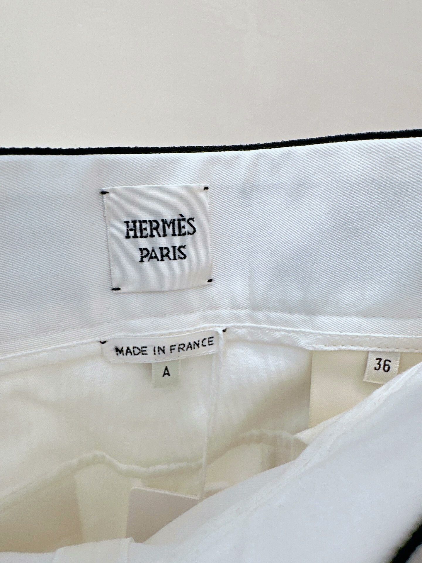Hermes hermes white straight-leg pants size 36 Size US 36 / EU 52 - 3 Thumbnail