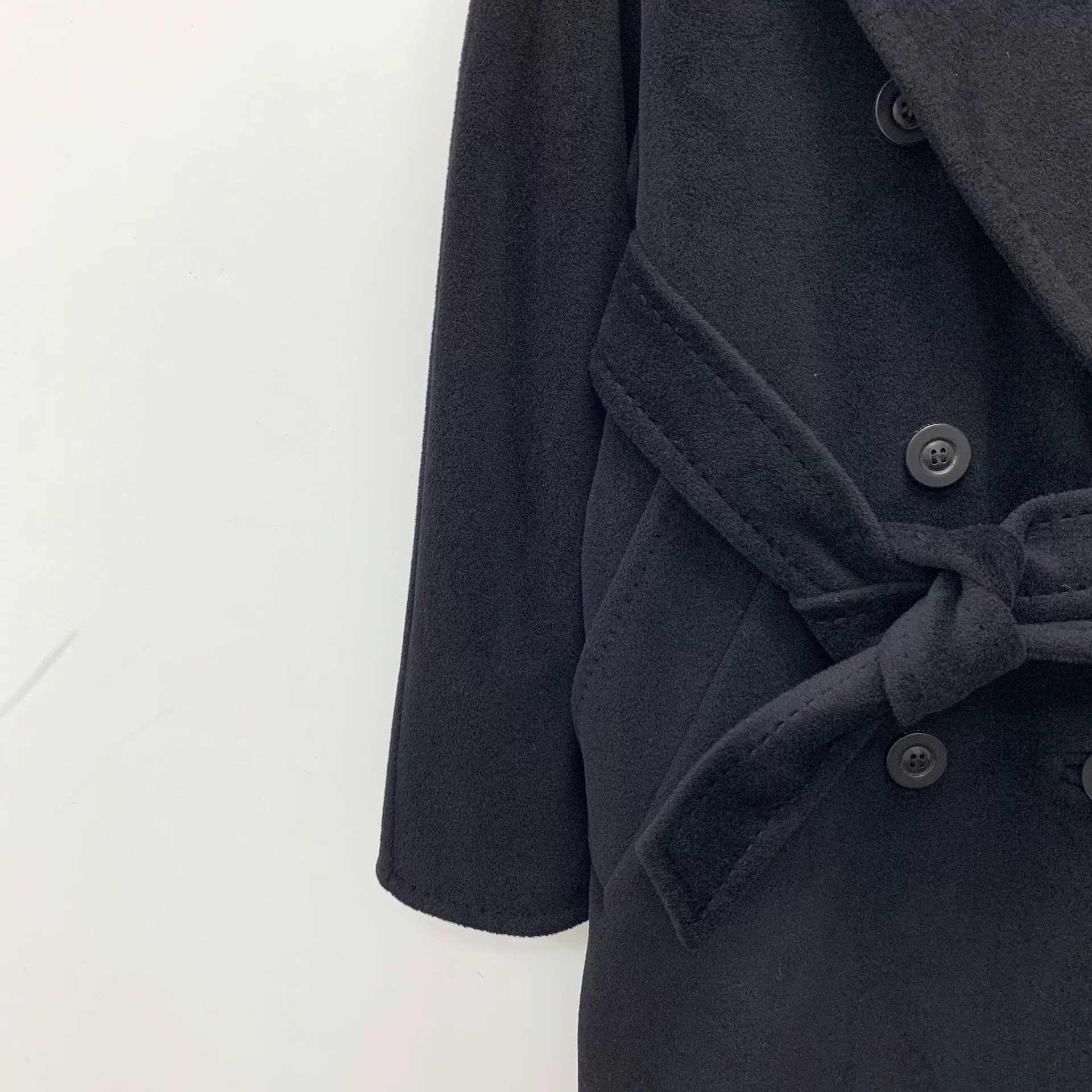 Max Mara black wool double-breasted coat with belt Size US XXS / EU 40 - 4 Thumbnail