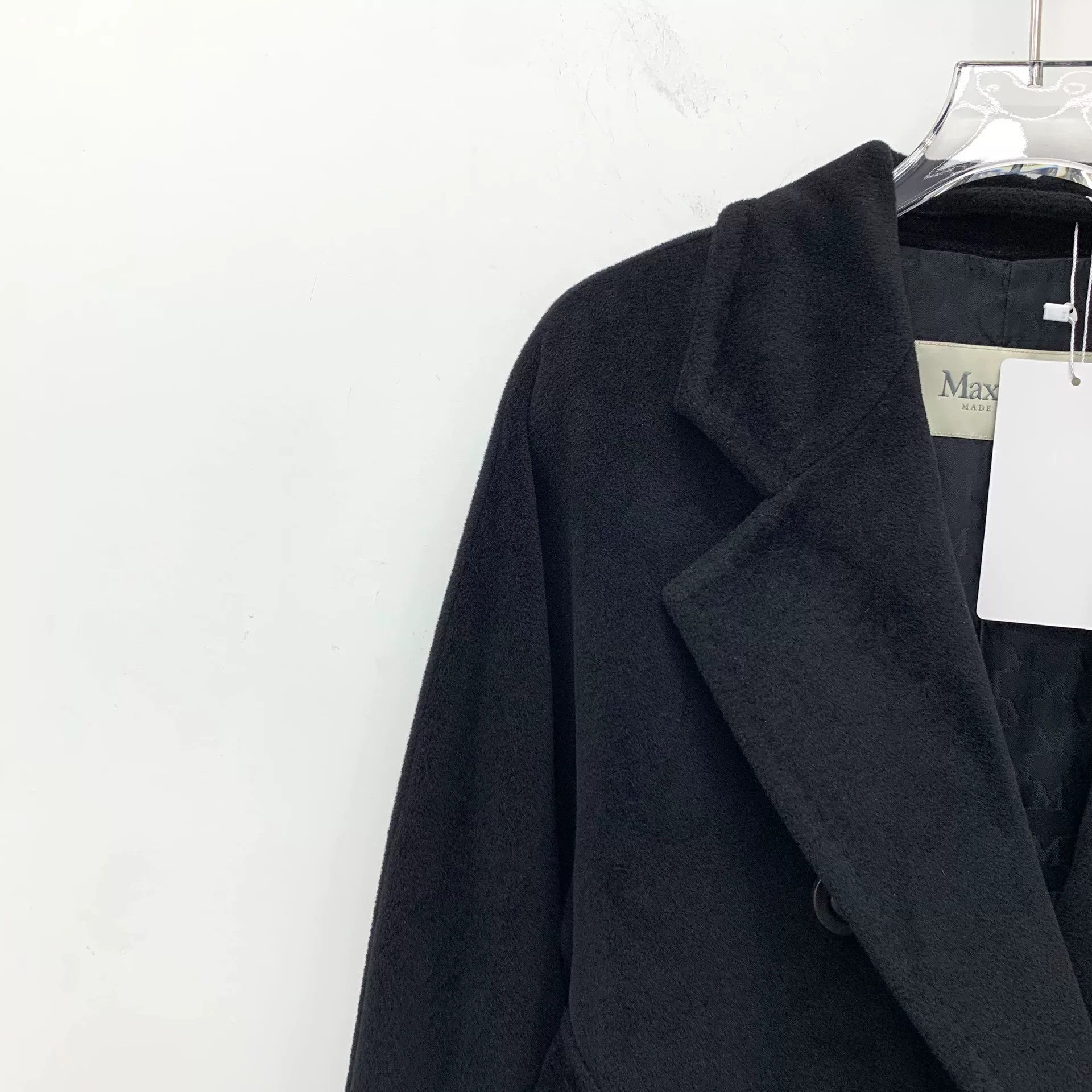 Max Mara black wool double-breasted coat with belt Size US XXS / EU 40 - 3 Thumbnail