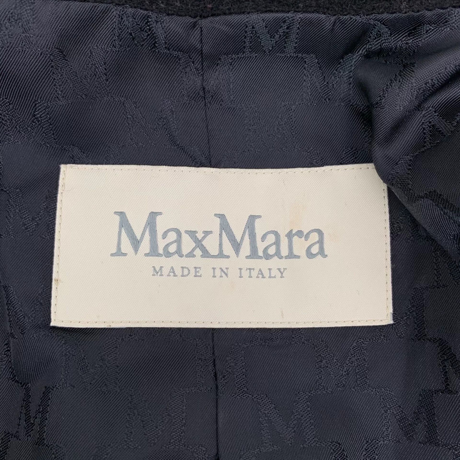 Max Mara black wool double-breasted coat with belt Size US XXS / EU 40 - 6 Thumbnail