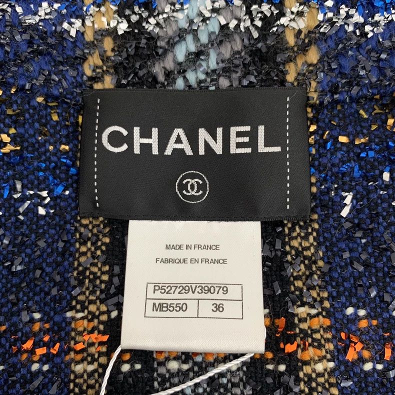 Chanel Tweed Plaid Wool Coat