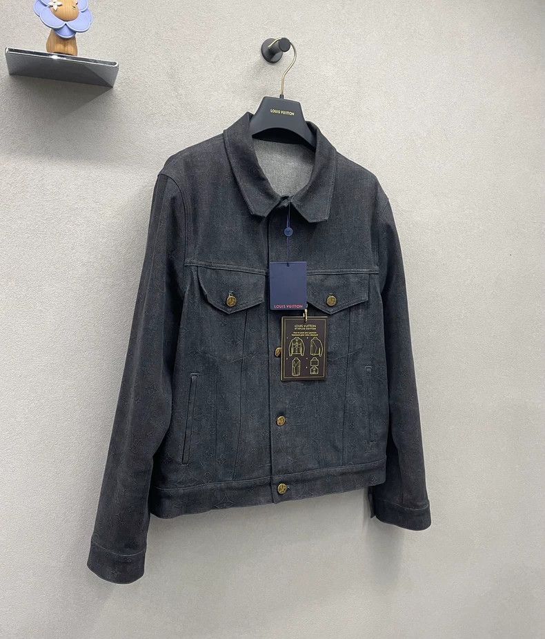 Louis Vuitton Louis Vuitton Black Gray Denim Jacket Size US L / EU 52-54 / 3 - 3 Thumbnail