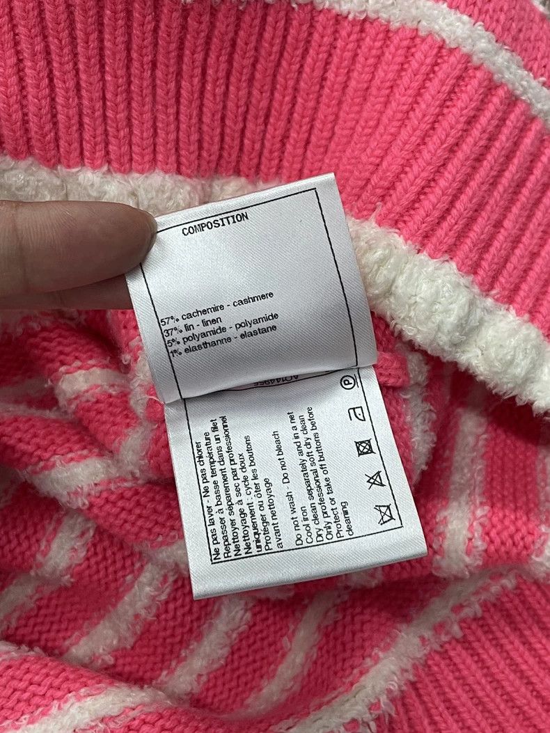 Chanel Chanel Pink Striped Short Sleeve Knit Top Size US S / EU 44-46 / 1 - 7 Thumbnail