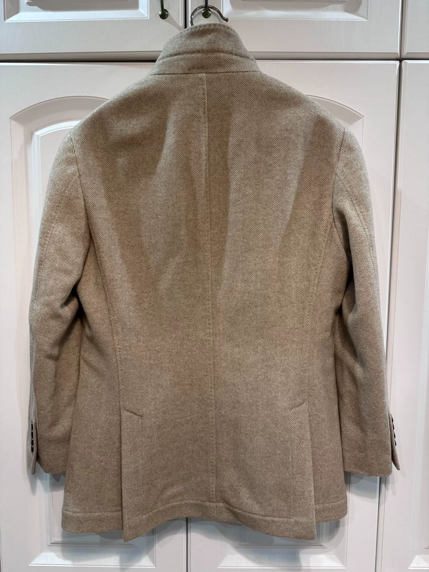Brunello Cucinelli Brunello Cucinelli Camel Herringbone Cashmere Jacket Size US XS / EU 42 / 0 - 2 Thumbnail