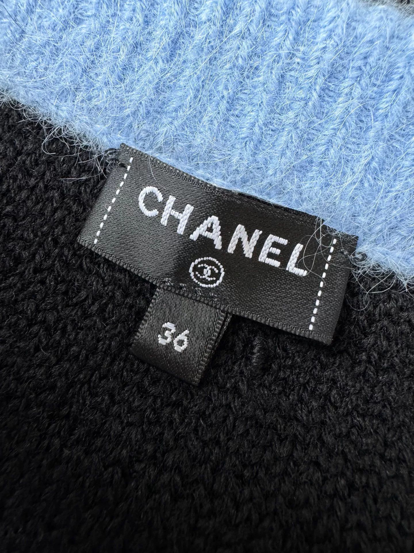 Chanel Chanel Blue Black Wool Mini Skirt Size US 36 / EU 52 - 4 Thumbnail