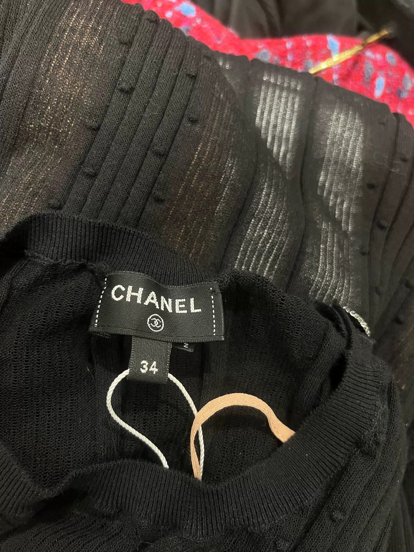 Chanel Chanel 22C Black Knit Long Sleeve Dress Size US 34 / EU 50 - 3 Thumbnail